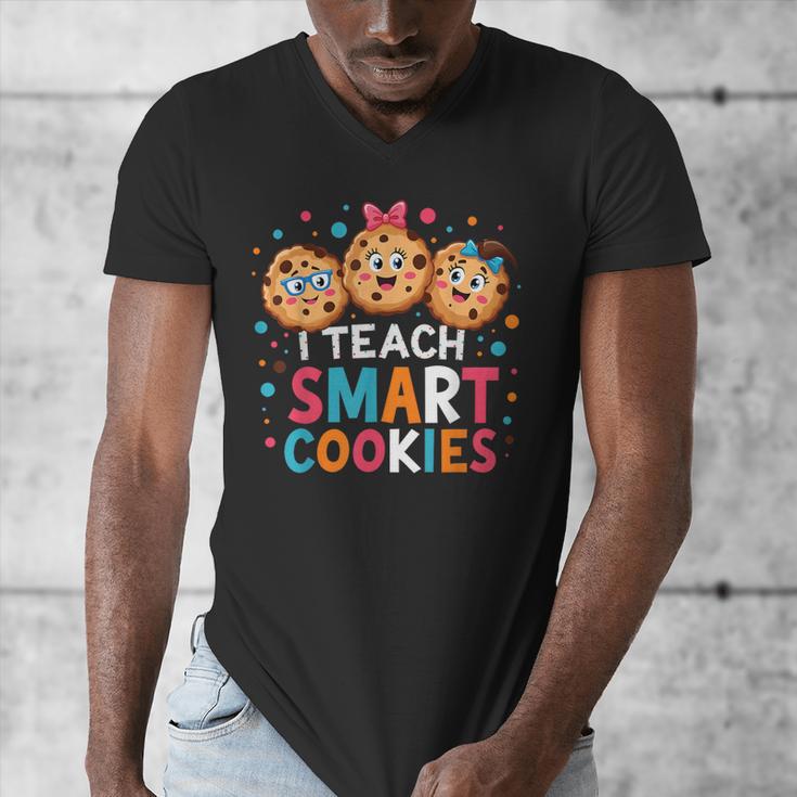 I Teach Smart Cookies Cute Back To School Teacher Men's V-Neck T-Shirt, funny design I Teach Smart Cookies Cute Back To School Teacher Men's V-Neck T-Shirt, funny design