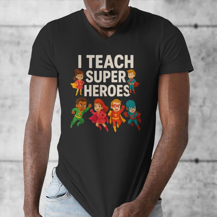 I Teach Super Heroes Teacher Men's V-Neck T-Shirt, Super Teacher Gifts, funny design I Teach Super Heroes Teacher Men's V-Neck T-Shirt, Super Teacher Gifts, funny design