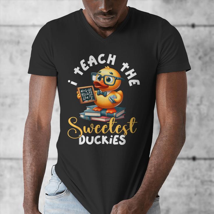 I Teach The Sweetest Duckies Teacher Rubber Duck Teaching Men's V-Neck T-Shirt, funny design I Teach The Sweetest Duckies Teacher Rubber Duck Teaching Men's V-Neck T-Shirt, funny design
