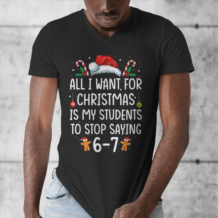 Teacher 67 Christmas Six Seven 6-7 For Men Women Humor Men's V-Neck T-Shirt, funny design Teacher 67 Christmas Six Seven 6-7 For Men Women Humor Men's V-Neck T-Shirt, funny design