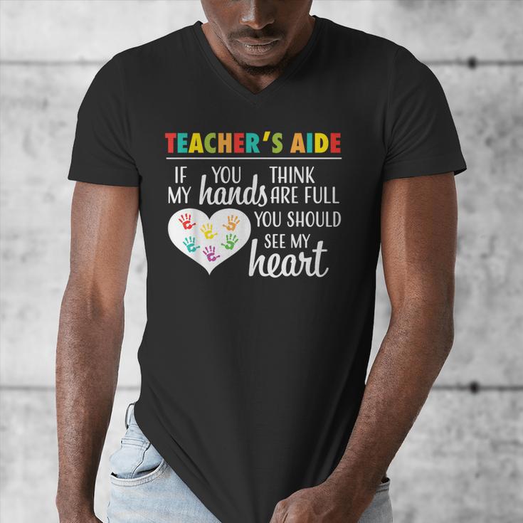 Teacher Aide Appreciation Cute Heart Tee For Women Men's V-Neck T-Shirt, funny design Teacher Aide Appreciation Cute Heart Tee For Women Men's V-Neck T-Shirt, funny design