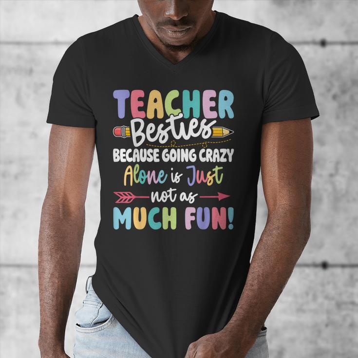 Teacher Besties Matching Teacher Besties Men's V-Neck T-Shirt, funny design Teacher Besties Matching Teacher Besties Men's V-Neck T-Shirt, funny design