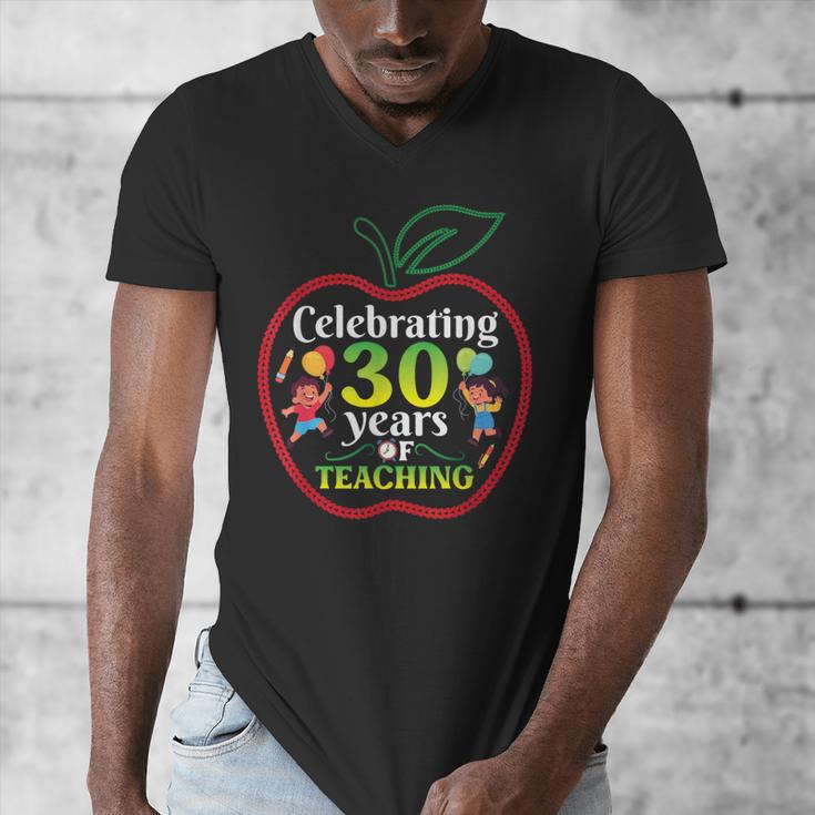 Teacher Celebrating 30 Years Of Teaching Students School Men's V-Neck T-Shirt, funny design