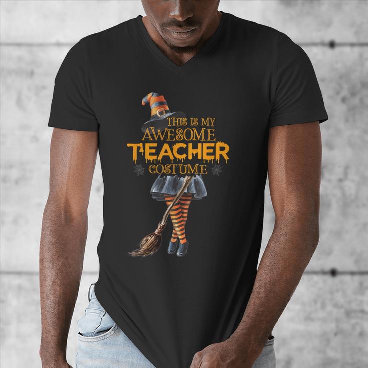 This Is My Teacher Costume Halloween Family Matching Group For Men Women Men's V-Neck T-Shirt, funny design