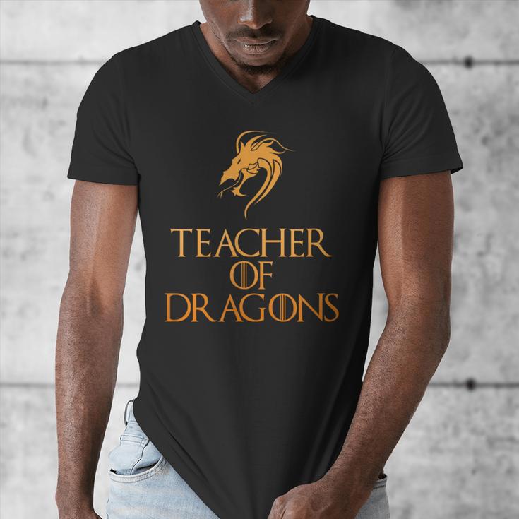 Teacher Of Dragons For Teachers Top Tee T-Shirt Men's V-Neck T-Shirt, funny design