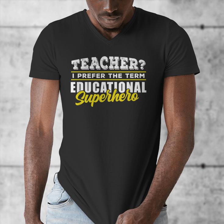 Teacher Educational Superhero School Teachers Men's V-Neck T-Shirt, funny design
