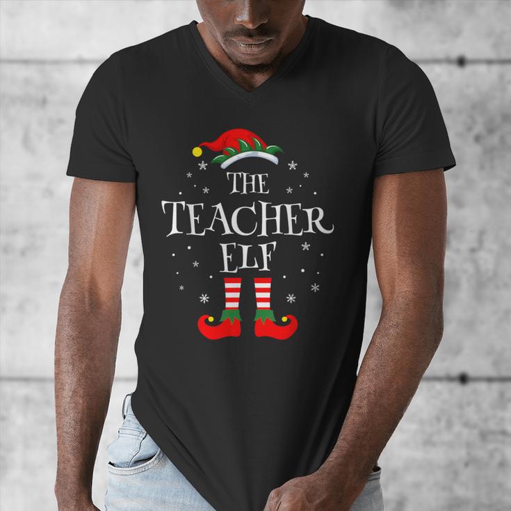 The Teacher Elf Christmas Family Matching Group Xmas Men's V-Neck T-Shirt, funny design The Teacher Elf Christmas Family Matching Group Xmas Men's V-Neck T-Shirt, funny design