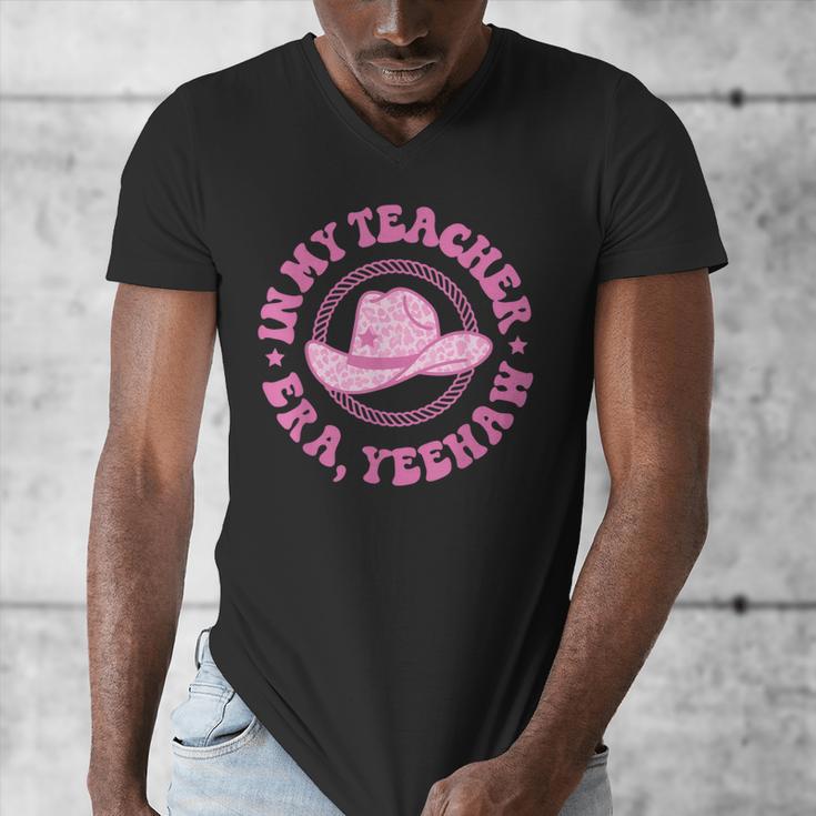 In My Teacher Era Yeehaw Pink Teacher Western Cowgirl Men's V-Neck T-Shirt, funny design In My Teacher Era Yeehaw Pink Teacher Western Cowgirl Men's V-Neck T-Shirt, funny design