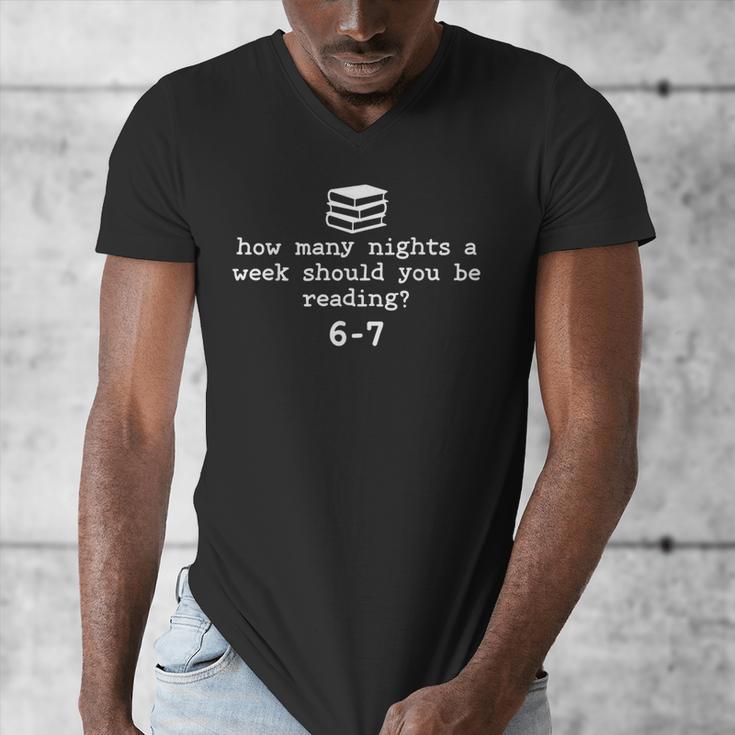 Teacher Haunted By 6-7 Halloween 6 7 Reading Book 67 Men's V-Neck T-Shirt, funny design