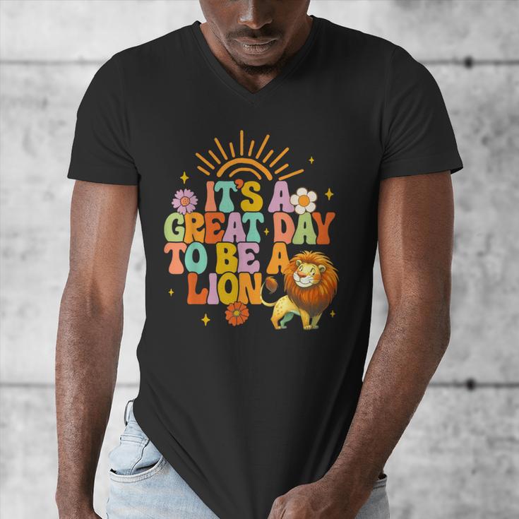 Teacher Life Back To School It's A Great A Day To Be A Lion Men's V-Neck T-Shirt, funny design Teacher Life Back To School It's A Great A Day To Be A Lion Men's V-Neck T-Shirt, funny design