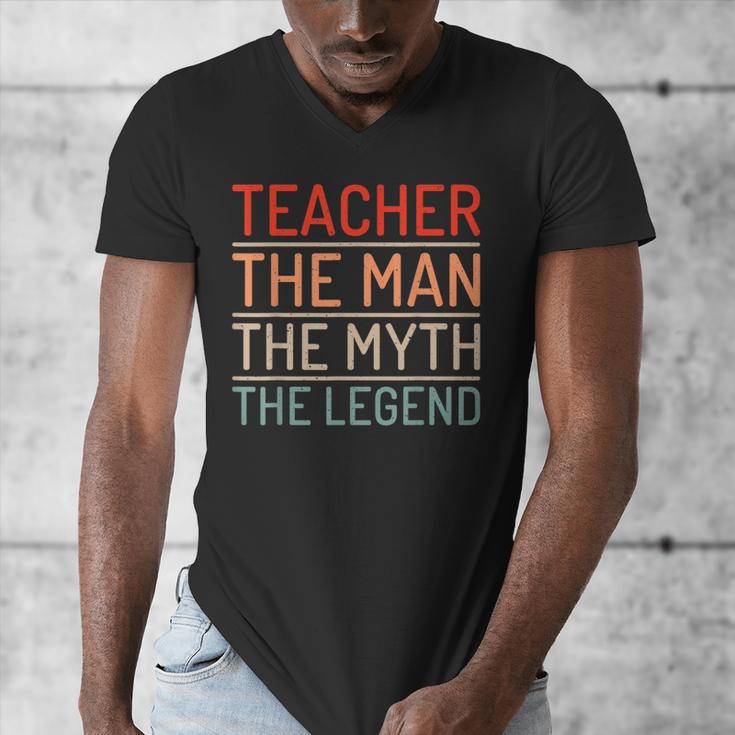 Teacher The Man The Myth The Legend School Holiday Teacher Men's V-Neck T-Shirt, funny design Teacher The Man The Myth The Legend School Holiday Teacher Men's V-Neck T-Shirt, funny design