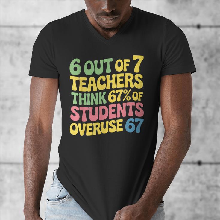 Teacher Overuse 67 Teacher Men's V-Neck T-Shirt, funny design Teacher Overuse 67 Teacher Men's V-Neck T-Shirt, funny design