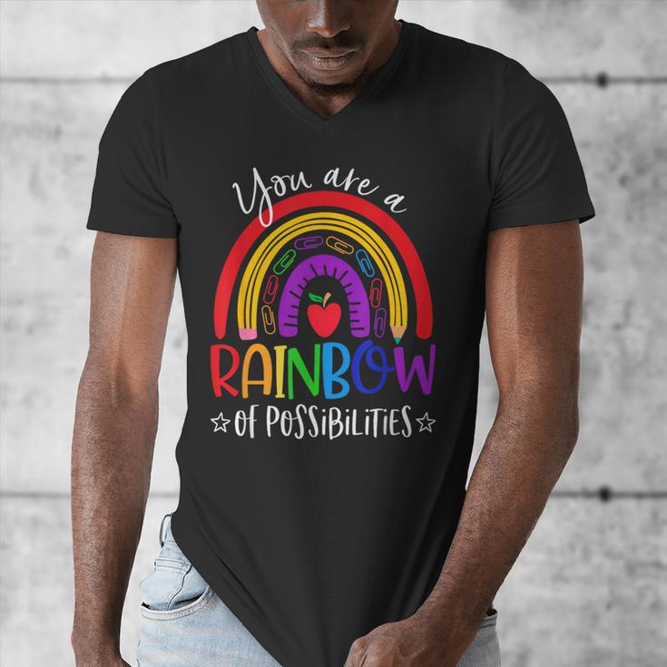 Teacher You Are a Rainbow Of Possibilities Funny Men's V-Neck T-Shirt, funny design Teacher You Are a Rainbow Of Possibilities Funny Men's V-Neck T-Shirt, funny design