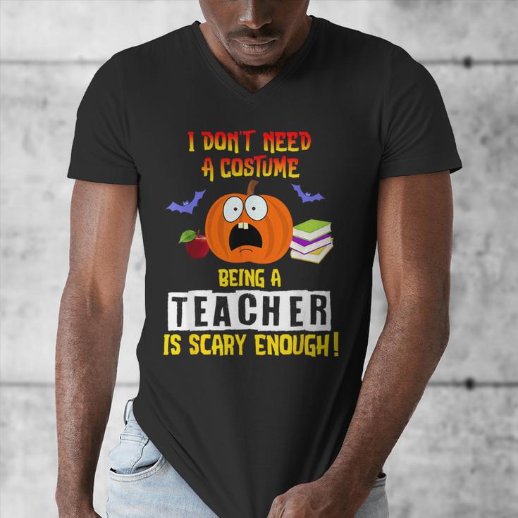 Being a Teacher Is Scary Enough Halloween Men's V-Neck T-Shirt, funny design Being a Teacher Is Scary Enough Halloween Men's V-Neck T-Shirt, funny design