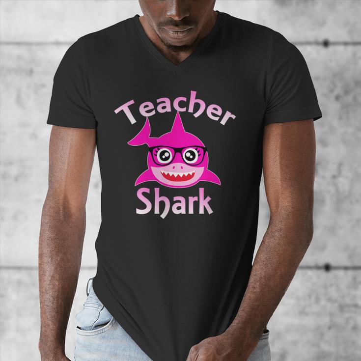 Teacher Shark Female Teacher Men's V-Neck T-Shirt, funny design