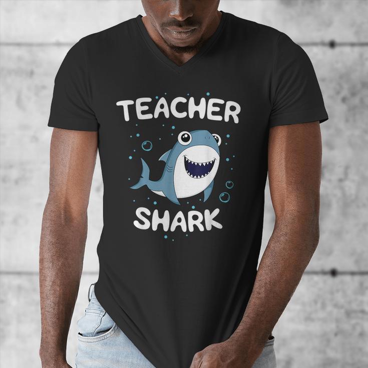Teacher Shark Teaching Back To School Kindergarten Men's V-Neck T-Shirt, funny design