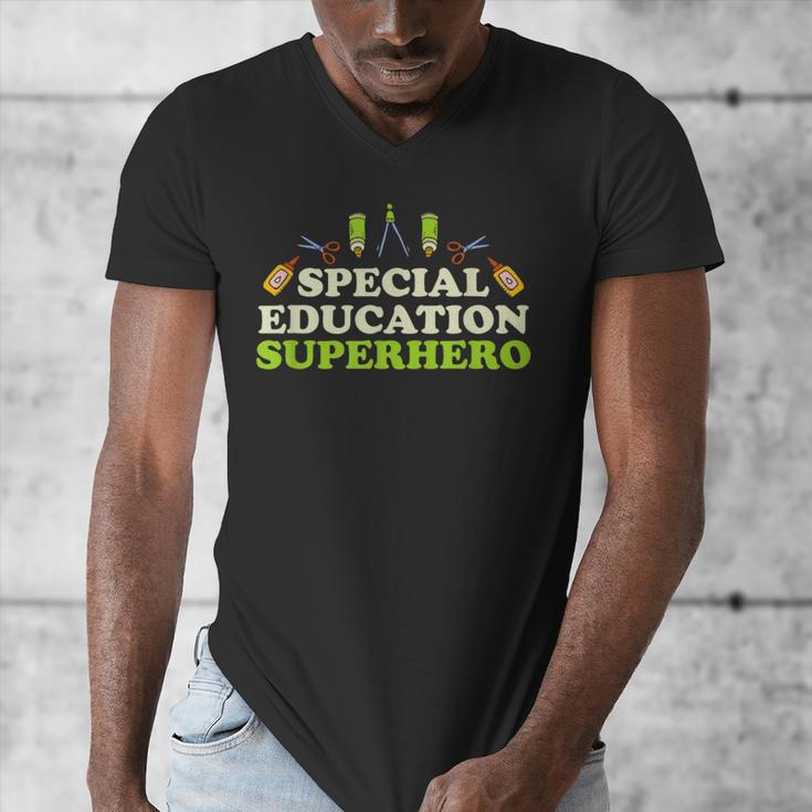 Teacher Superhero Student Educator Special Education Men's V-Neck T-Shirt, funny design Teacher Superhero Student Educator Special Education Men's V-Neck T-Shirt, funny design