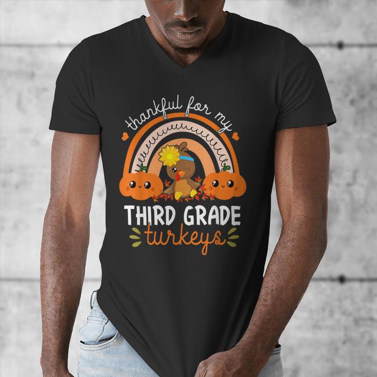Teacher Thanksgiving Thankful For My Third Grade Turkeys Men's V-Neck T-Shirt, funny design Teacher Thanksgiving Thankful For My Third Grade Turkeys Men's V-Neck T-Shirt, funny design
