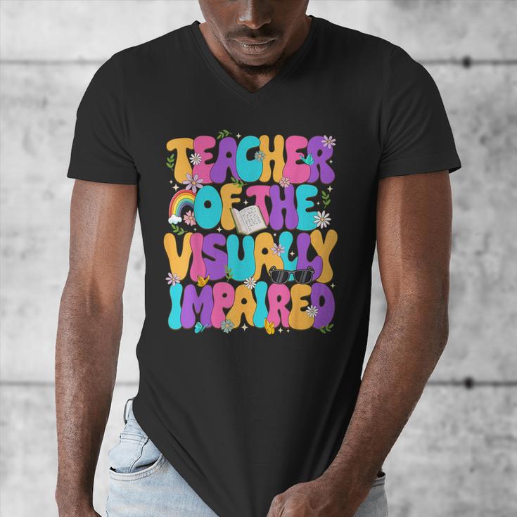 Teacher Of The Visually Impaired Blindness Awareness Men's V-Neck T-Shirt, funny design