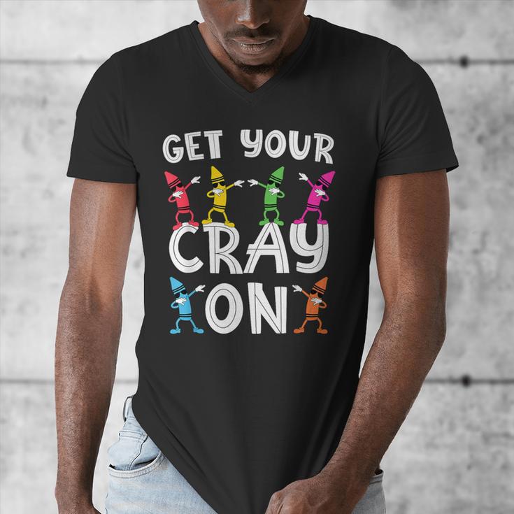 Teacher's Get Your Cray On Dabbing Crayons Men's V-Neck T-Shirt, funny design Teacher's Get Your Cray On Dabbing Crayons Men's V-Neck T-Shirt, funny design