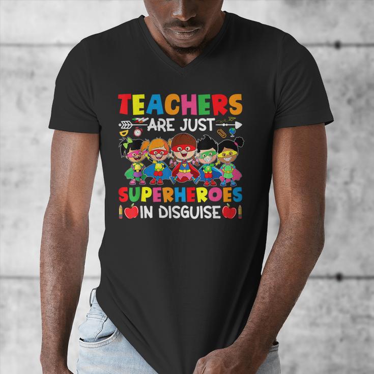 Teachers Are Just Superheroes In Disguise Back To School Men's V-Neck T-Shirt, funny design Teachers Are Just Superheroes In Disguise Back To School Men's V-Neck T-Shirt, funny design