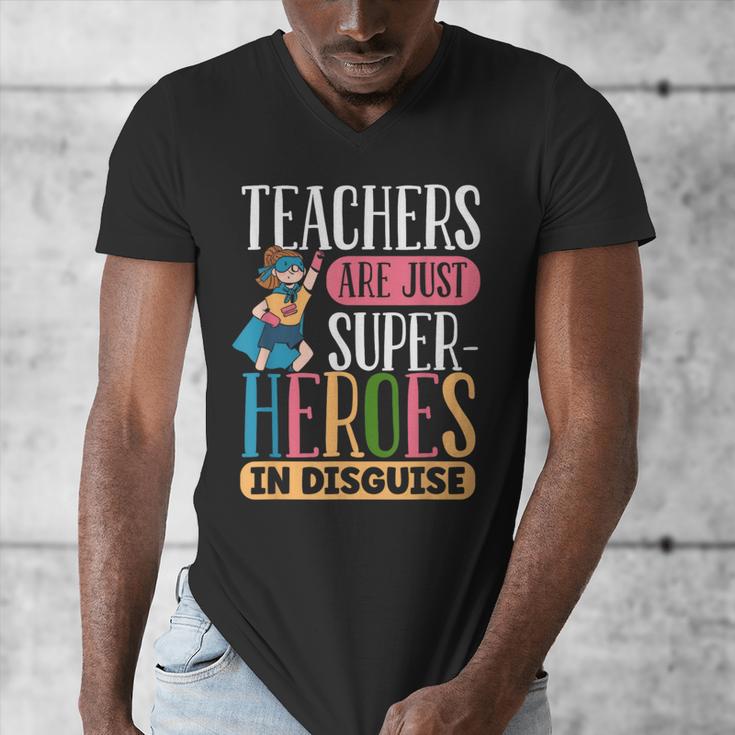 Teachers Are Just Superheroes In Disguise Back To School Men's V-Neck T-Shirt, funny design Teachers Are Just Superheroes In Disguise Back To School Men's V-Neck T-Shirt, funny design