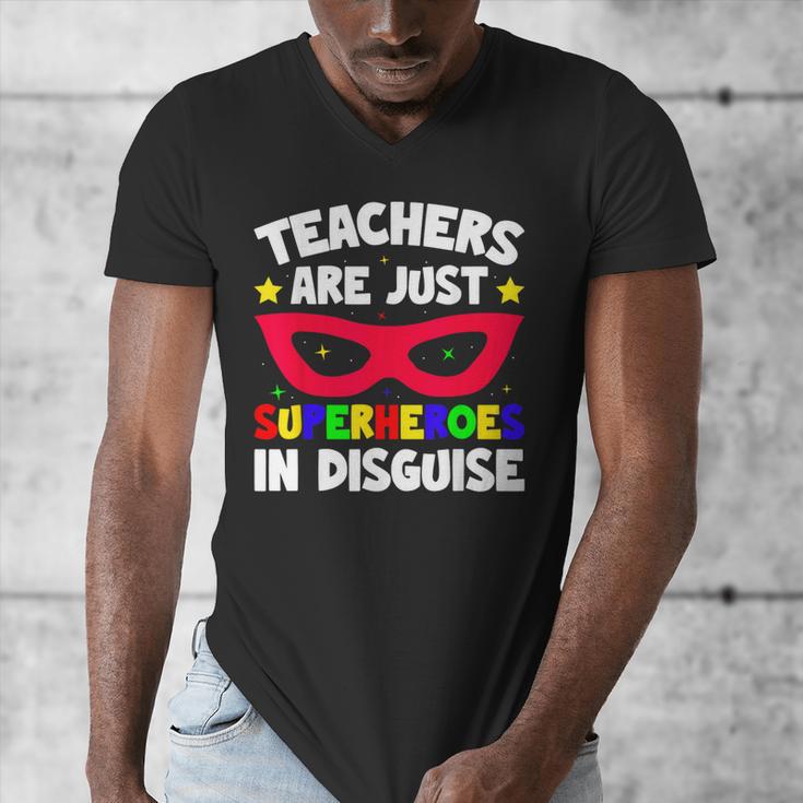 Teachers Are Just Superheroes In Disguise School Men's V-Neck T-Shirt, funny design Teachers Are Just Superheroes In Disguise School Men's V-Neck T-Shirt, funny design