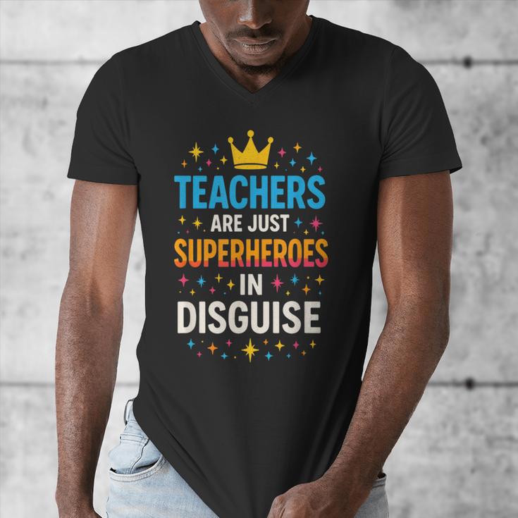 Teachers Are JUST Superheroes Fun School Men's V-Neck T-Shirt, funny design Teachers Are JUST Superheroes Fun School Men's V-Neck T-Shirt, funny design