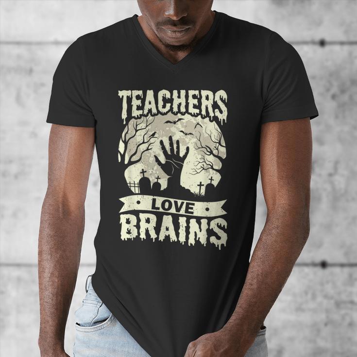 Teachers Love Brains Halloween Costume Boo Trick Teach Men's V-Neck T-Shirt, funny design Teachers Love Brains Halloween Costume Boo Trick Teach Men's V-Neck T-Shirt, funny design