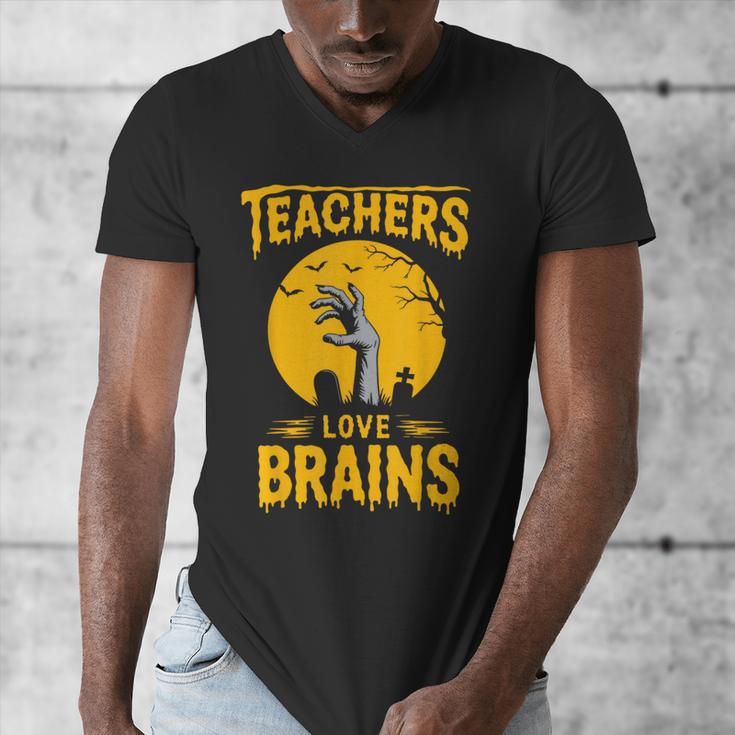 Teachers Love Brains Shirt Men Women Halloween Teacher Men's V-Neck T-Shirt, funny design Teachers Love Brains Shirt Men Women Halloween Teacher Men's V-Neck T-Shirt, funny design