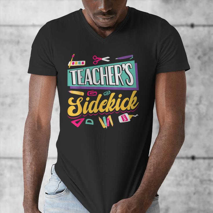 Teacher's Sidekick Teacher Assisting Teaching Assistant Men's V-Neck T-Shirt, funny design Teacher's Sidekick Teacher Assisting Teaching Assistant Men's V-Neck T-Shirt, funny design