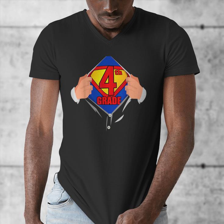 Teachers Are Superheroes 4th Grade Super Teacher Staff Men Women Men's V-Neck T-Shirt, Super Teacher Gifts, 4th Grade Teacher Gifts, funny design