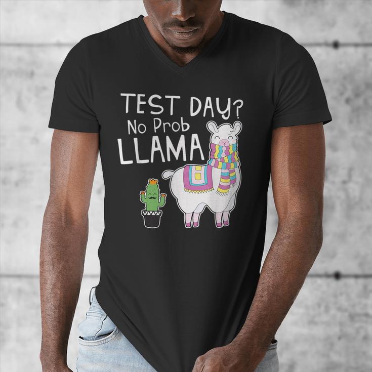 Teachers Testing Day Test Day No Prob Llama Teacher Men's V-Neck T-Shirt, funny design Teachers Testing Day Test Day No Prob Llama Teacher Men's V-Neck T-Shirt, funny design