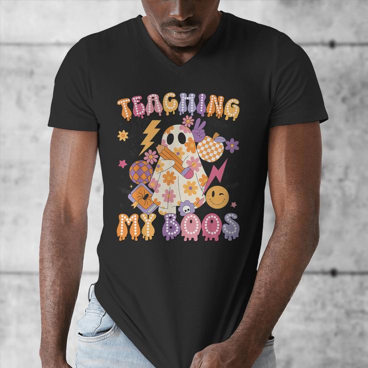 Teaching My Boos Ghost Halloween Costumes Teacher Men Women Men's V-Neck T-Shirt, funny design Teaching My Boos Ghost Halloween Costumes Teacher Men Women Men's V-Neck T-Shirt, funny design