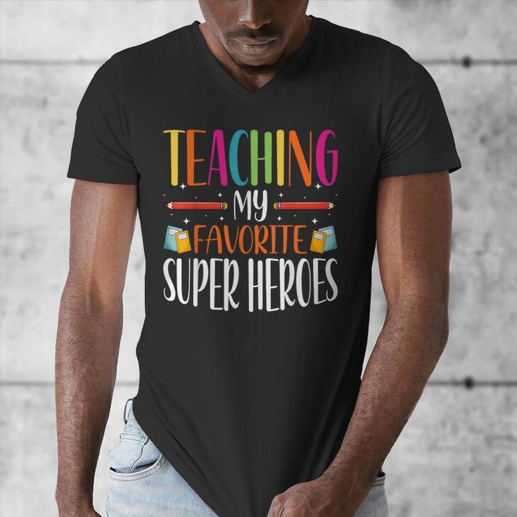 Teaching My Favorite Superheros Men Women SPED Teacher Men's V-Neck T-Shirt, funny design Teaching My Favorite Superheros Men Women SPED Teacher Men's V-Neck T-Shirt, funny design