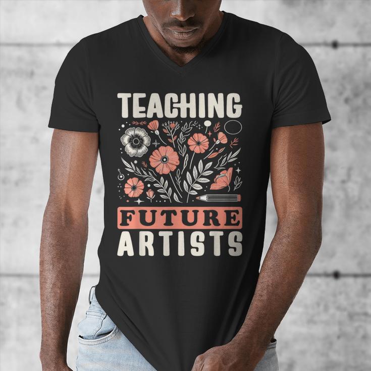 Teaching Future Artists For Art Teachers And Lovers For Men Women Girls Kids Men's V-Neck T-Shirt, funny design