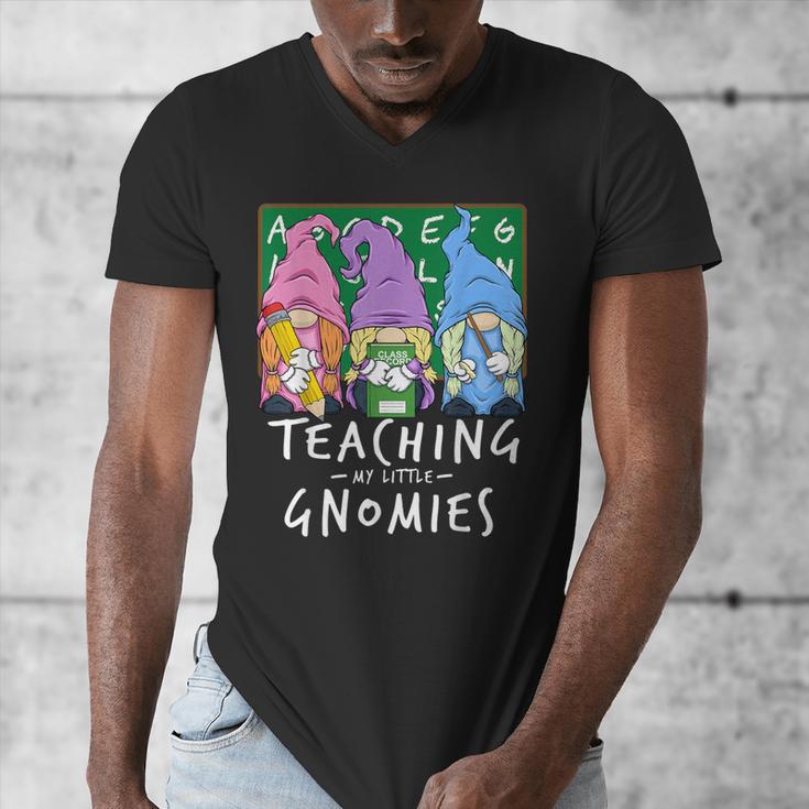 Teaching My Little Gnomies With Gnome For Teacher Women Men's V-Neck T-Shirt, funny design Teaching My Little Gnomies With Gnome For Teacher Women Men's V-Neck T-Shirt, funny design