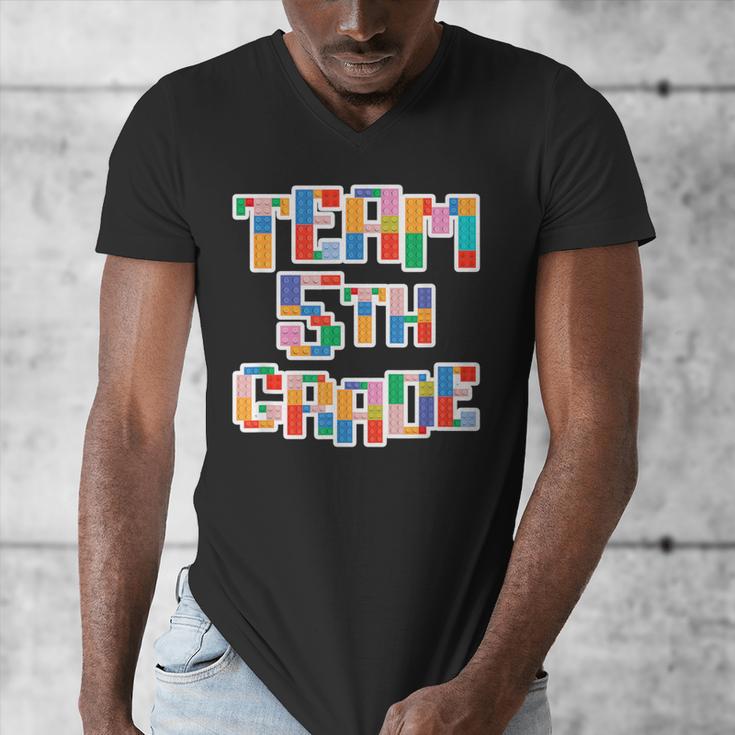 Team 5th Grade Building Blocks Bricks Theme Teacher Team For Men Women Kids Men's V-Neck T-Shirt, funny design Team 5th Grade Building Blocks Bricks Theme Teacher Team For Men Women Kids Men's V-Neck T-Shirt, funny design