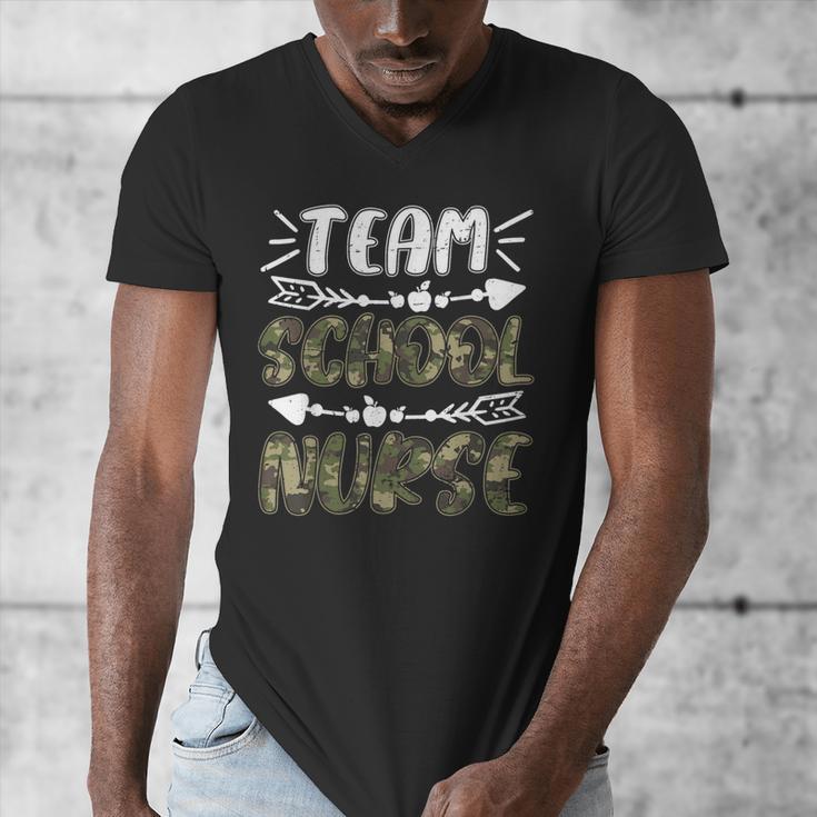 Team School Nurse Camo Teacher Student Back To School For Men Women Men's V-Neck T-Shirt, funny design