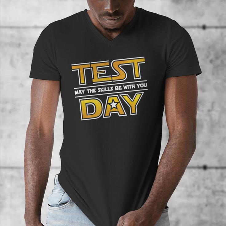 Test Day Testing May The Skills Be With You School Teacher Men's V-Neck T-Shirt, funny design Test Day Testing May The Skills Be With You School Teacher Men's V-Neck T-Shirt, funny design