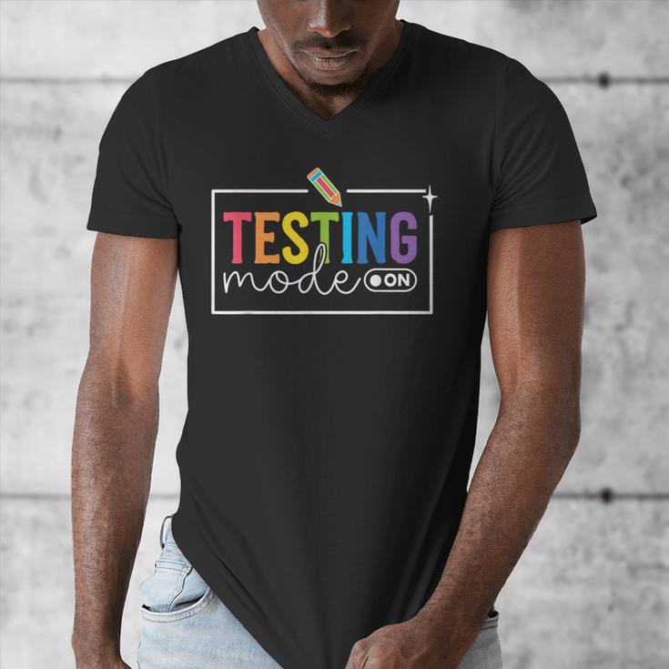 Testing Mode On Testing Day Motivational Teacher Kids Men's V-Neck T-Shirt, funny design Testing Mode On Testing Day Motivational Teacher Kids Men's V-Neck T-Shirt, funny design
