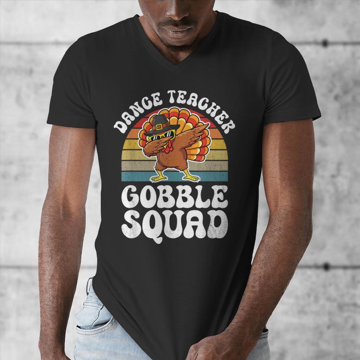 Thanksgiving Dance Teacher Gobble Squad Turkey Men's V-Neck T-Shirt, funny design