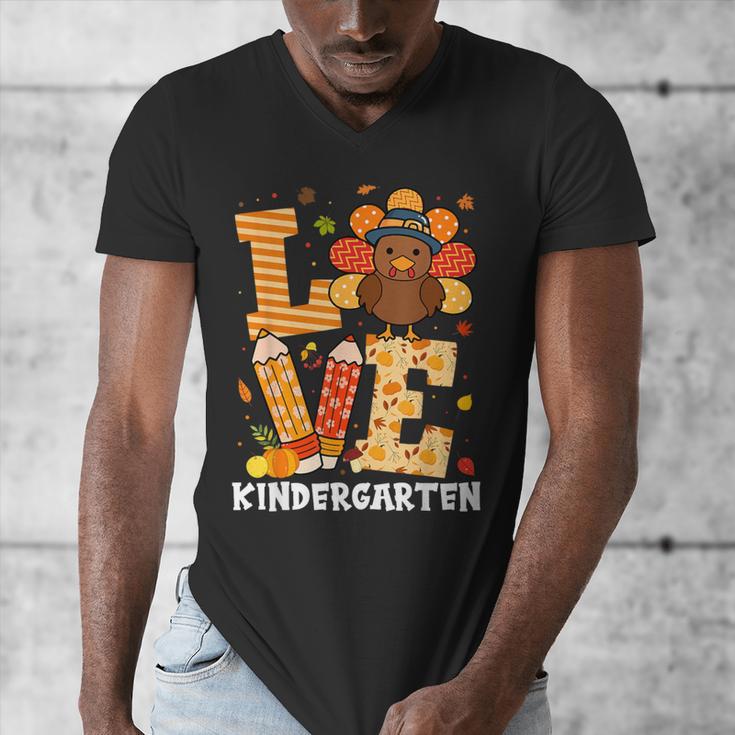 Thanksgiving Love Kindergarten Teacher Turkey Autumn Fall Men's V-Neck T-Shirt, funny design Thanksgiving Love Kindergarten Teacher Turkey Autumn Fall Men's V-Neck T-Shirt, funny design