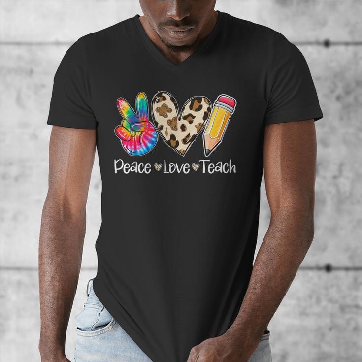 Tie Dye Hippie Peace Love Teach Teacher Appreciation Men's V-Neck T-Shirt, funny design Tie Dye Hippie Peace Love Teach Teacher Appreciation Men's V-Neck T-Shirt, funny design