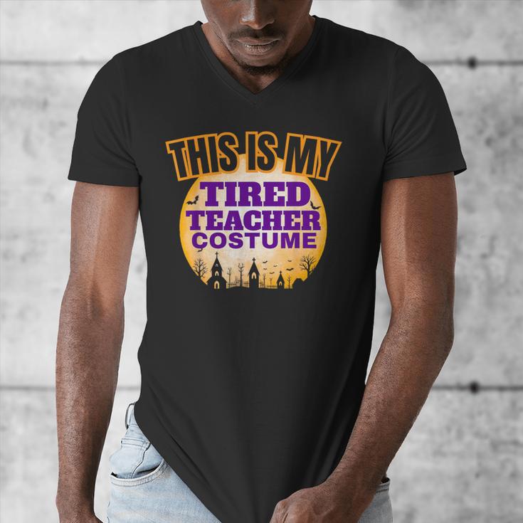 This Is My Tired Teacher Costume Halloween Teachers Men's V-Neck T-Shirt, funny design This Is My Tired Teacher Costume Halloween Teachers Men's V-Neck T-Shirt, funny design