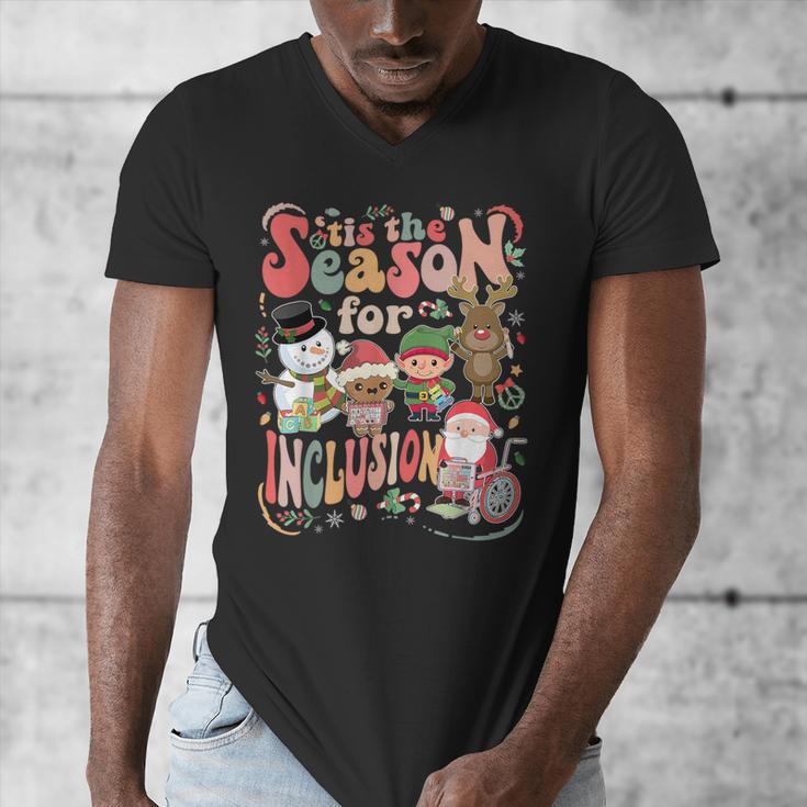 Tis The Season For Inclusion Christmas Sped Teacher Men's V-Neck T-Shirt, funny design Tis The Season For Inclusion Christmas Sped Teacher Men's V-Neck T-Shirt, funny design