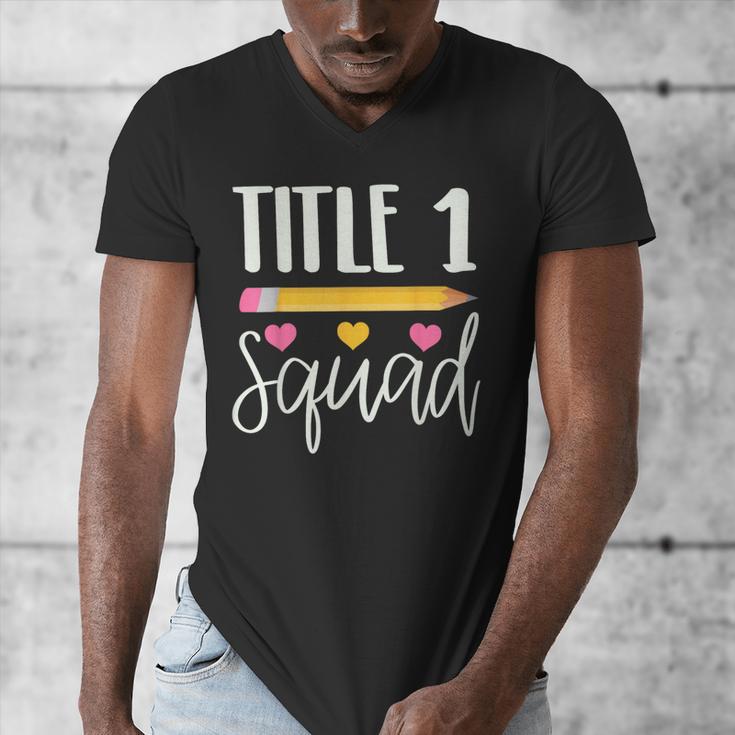 Title 1 Reading Teacher Shirt Men's V-Neck T-Shirt, funny design