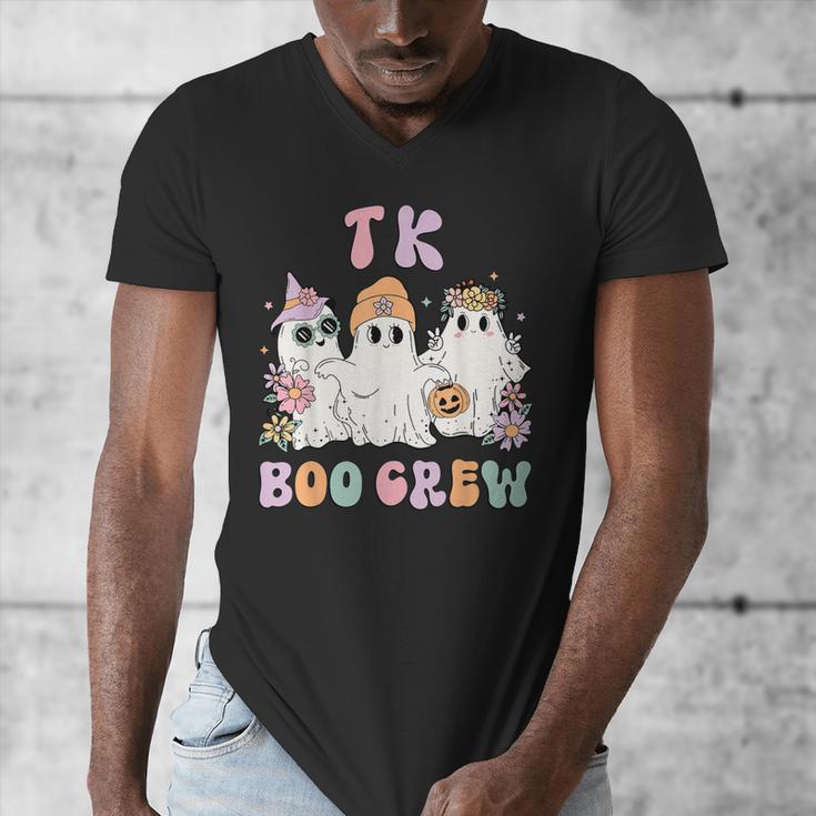 TK Boo Crew Retro Groovy Halloween Floral Ghost TK Teacher Men's V-Neck T-Shirt, Groovy Teacher Gifts, funny design TK Boo Crew Retro Groovy Halloween Floral Ghost TK Teacher Men's V-Neck T-Shirt, Groovy Teacher Gifts, funny design