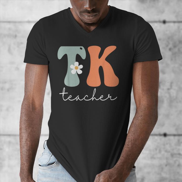 TK Teacher Retro Groovy Vintage Happy First Day Of School Men's V-Neck T-Shirt, Groovy Teacher Gifts, funny design TK Teacher Retro Groovy Vintage Happy First Day Of School Men's V-Neck T-Shirt, Groovy Teacher Gifts, funny design