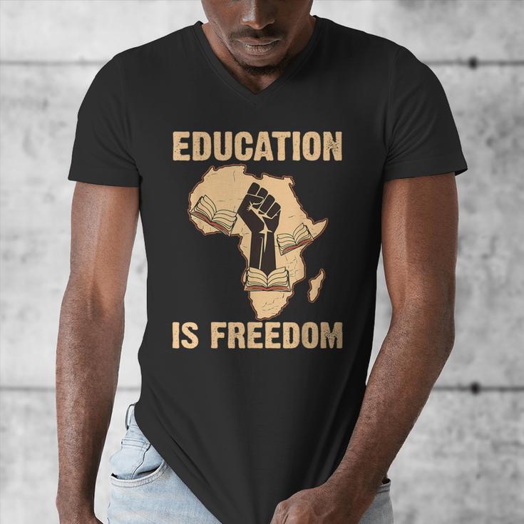 History Education Is Freedom African Map Black Teacher Men's V-Neck T-Shirt, History Teacher Gifts, funny design History Education Is Freedom African Map Black Teacher Men's V-Neck T-Shirt, History Teacher Gifts, funny design